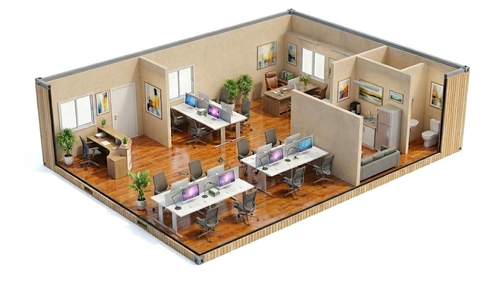 Structure d'un container aménagé